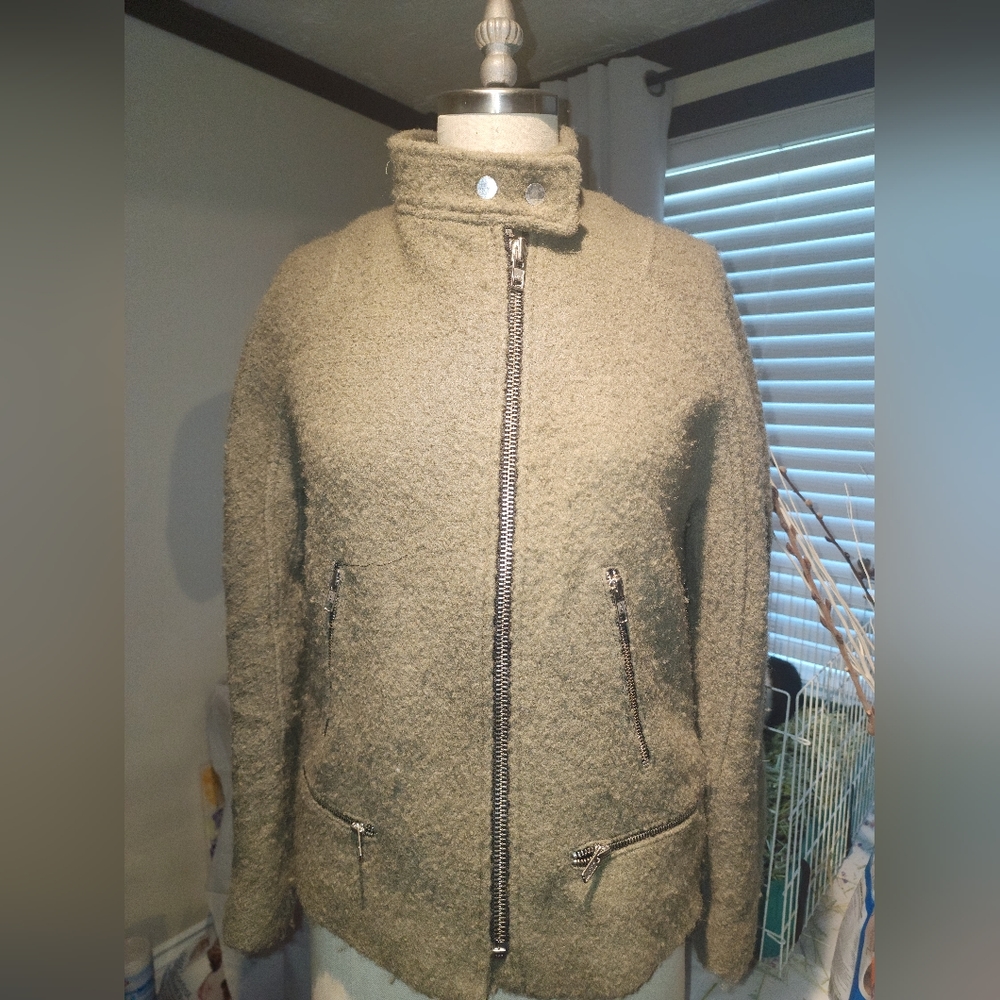 Zara womans wool cotton blend jacket